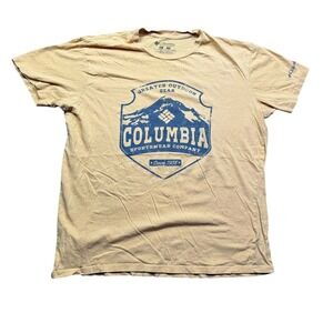 Columbia T-Shirt Mens XL Tan Greater Outdoor Gear Graphic Short Sleeve‎ Casual
